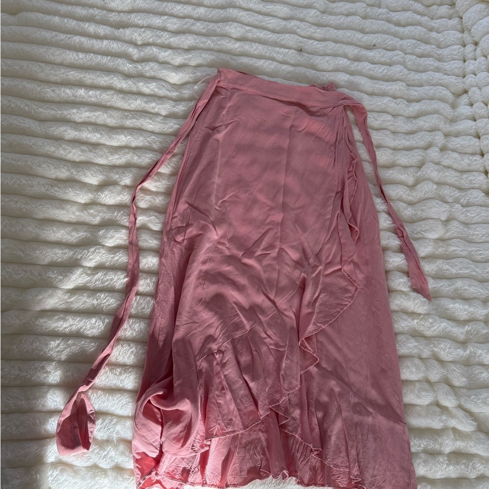 Elegant Pink Wrap Skirt